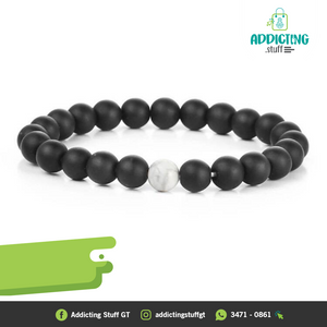 Pulsera Negro/Blanco Piedras