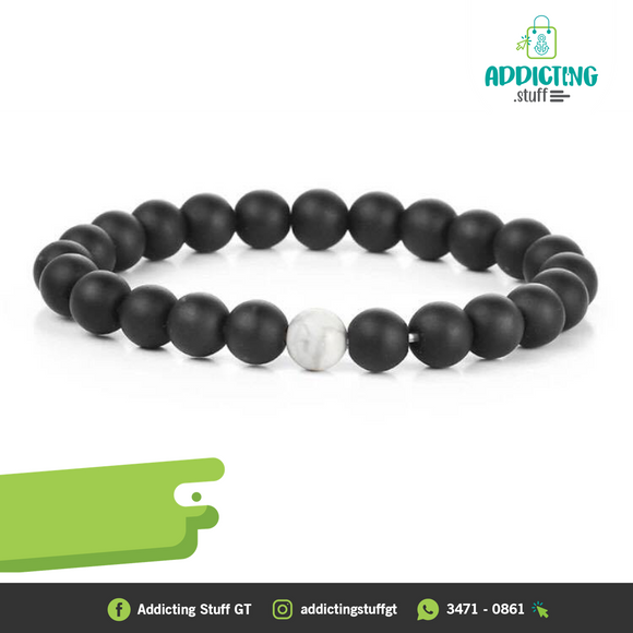 Pulsera Negro/Blanco Piedras