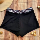 Short de Bikini DESIRE Negro con Pretina ZigZag Dama