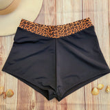 Short de Bikini DESIRE Negro con Pretina de Leopardo Dama