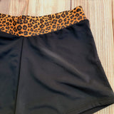 Short de Niña DESIRE Negro con Pretina Leopardo