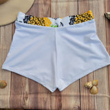 Short de Bikini DESIRE Blanco con Pretina de Piñas Dama