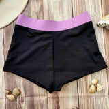 Short de Niña DESIRE Negro con Pretina Lila