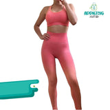 Conjunto Deportivo Top + Legging Franjas Peach and Rose