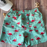 Traje de baño Caballero Short Aqua Flamingos