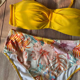 Bikini Push-Up Amarillo Floreado