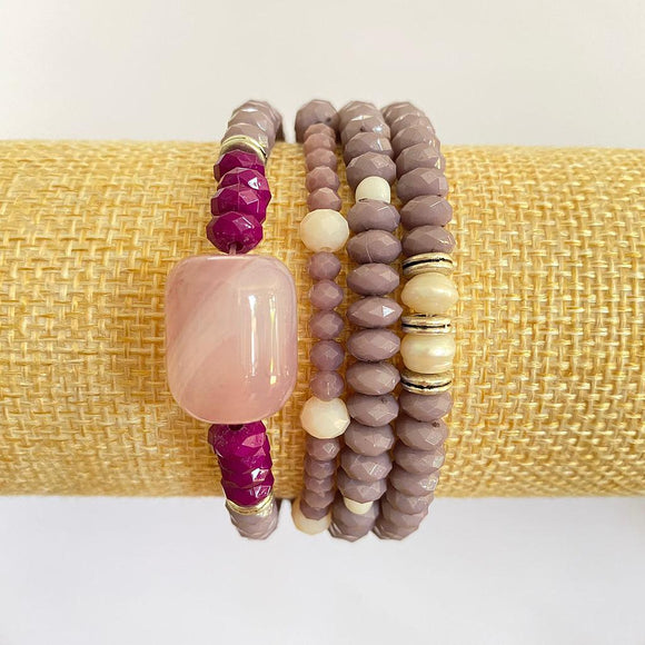 Set 4 Pulseras Desire Moradas