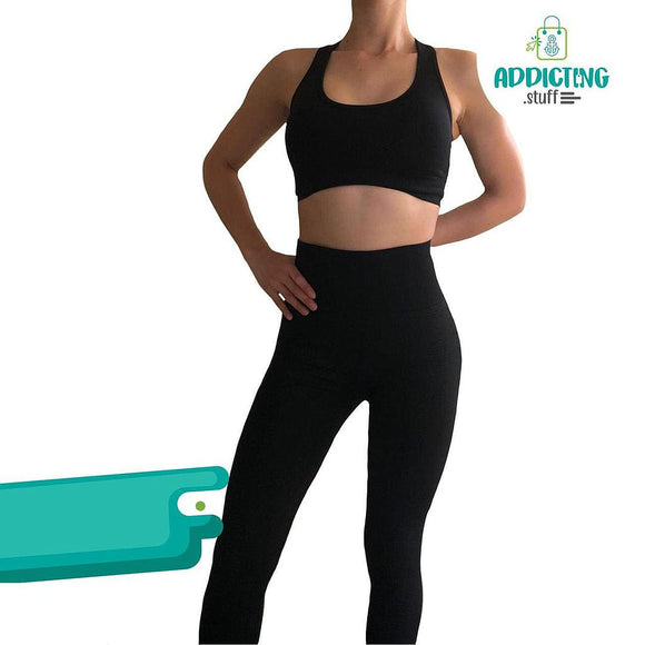 Conjunto Deportivo Negro Top y Legging