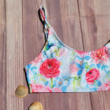 Top de Bikini Estilo Brasileño Niña DESIRE Flores y Colibrí