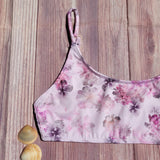 Top de Bikini Estilo Brasileño Niña DESIRE Flores Tonos Rosa