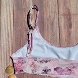 Top de Bikini Estilo Brasileño Niña DESIRE Flores Tonos Rosa