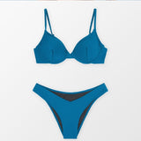 Bikini Cintura Baja Top con Ballena Azul