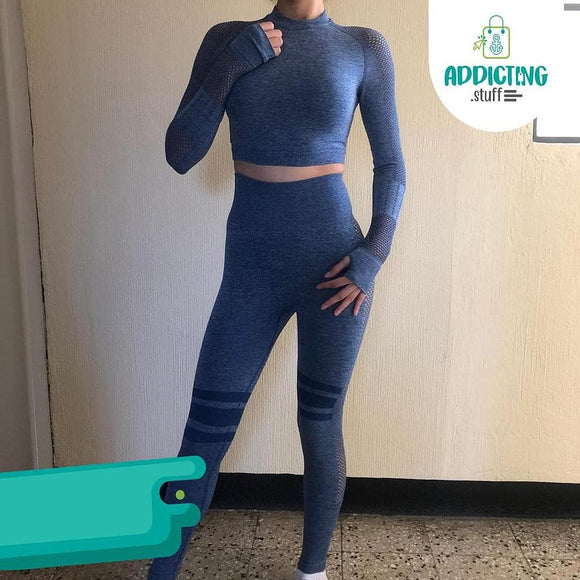Conjunto Deportivo franjas azul
