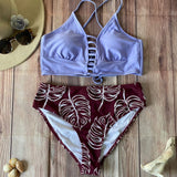 Bikini Cintura Alta Top Lila Bottom Corinto