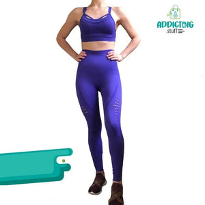 Conjunto Deportivo Morado Legging + Top