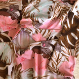 Monokini Manga Larga Blanco y Flores Rosas