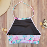 Top de Bikini Cuello Halter DESIRE Flamingos y Cactus Niña