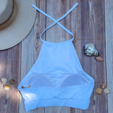 Top de Bikini Cuello Halter DESIRE Blanca DAMA