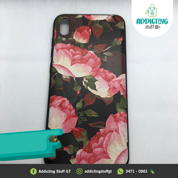 Case Negro Rosas para Huawei Serie Y