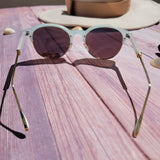 Gafas de Sol Celestes y Dorados