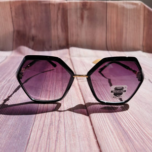 Gafas de Sol Hexagonal Negro Morado
