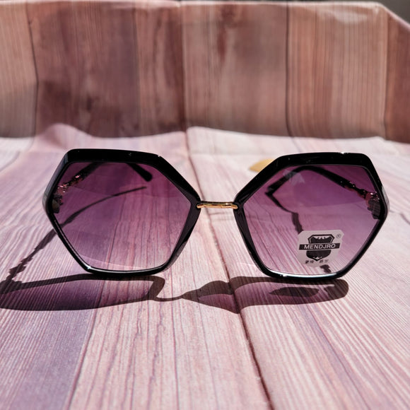 Gafas de Sol Hexagonal Negro Morado
