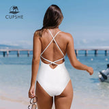 Monokini Blanco Escotado Tirante en X Espalda (Oferta)