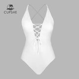 Monokini Blanco Escotado Tirante en X Espalda (Oferta)