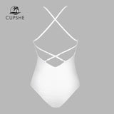 Monokini Blanco Escotado Tirante en X Espalda (Oferta)