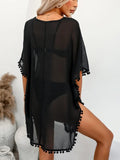 Salida Vestido Corto Negro con Pompones