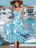 Vestido Largo Blanco Flores Sky Blue Tirantes